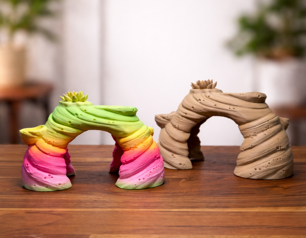 Succulent Arch Hide and Feeding Station | 3-in-1 Enrichment Piece