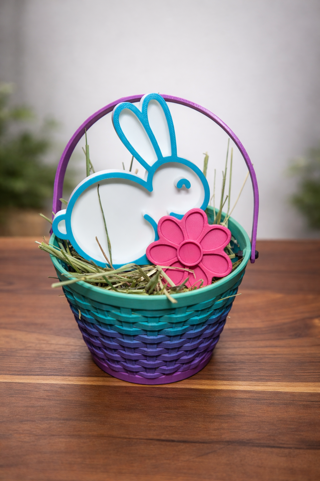 Hermit Crab Easter Basket Gift Set | Basket with Treats, Rabbit Dish and Flower Dish