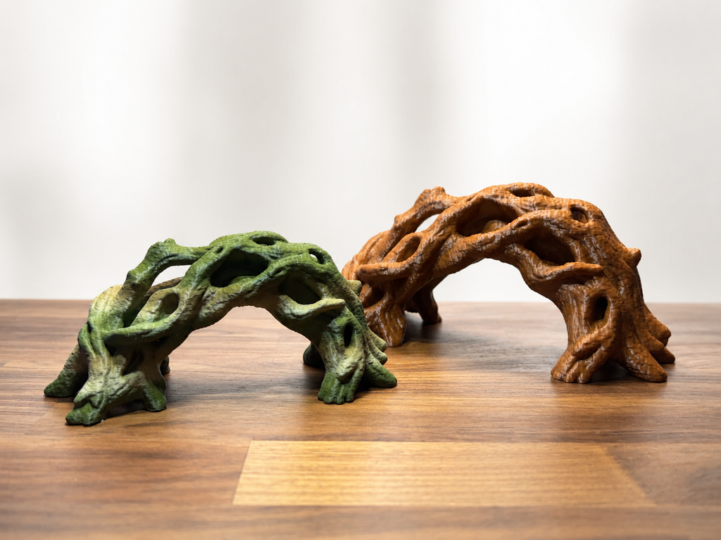 Twisted Driftwood Bridge – 3D Printed PLA Climb Hide Foraging Bridge