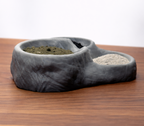 Natural Stone Hermit Crab Staple Dish | Segmented 3 Section Feeding Bowl for Greensand, Worm Castings and Calcium