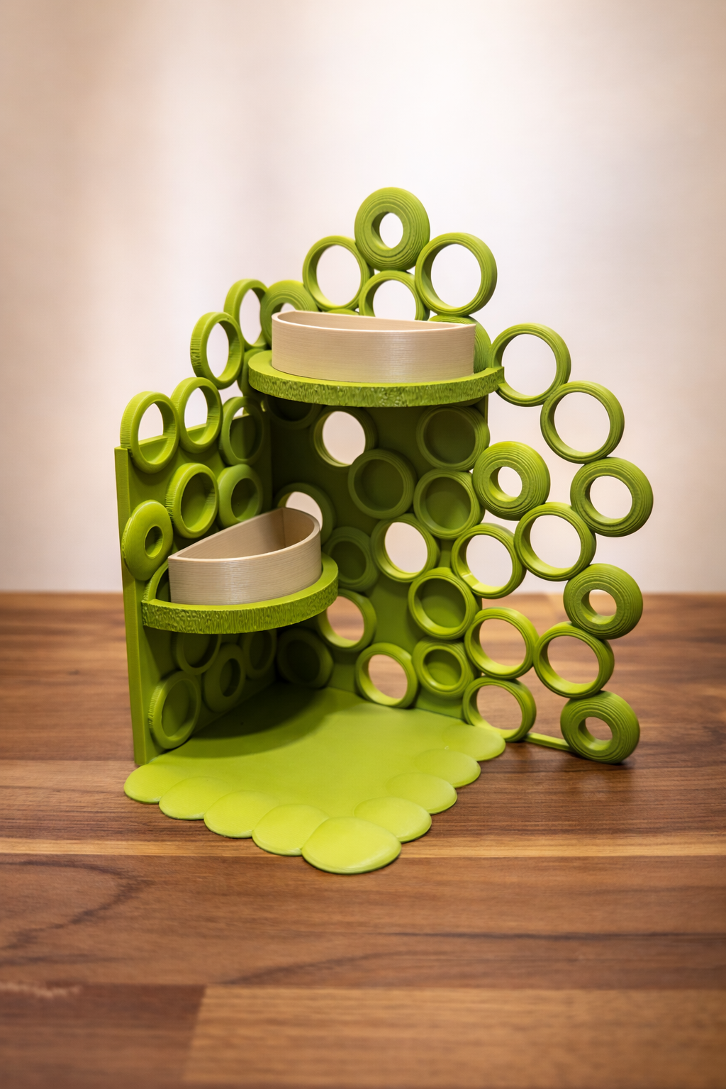 Coral Ring Crab Climb with 2 Food Dishes | 3D Printed Hermit Crab Climbing Enrichment