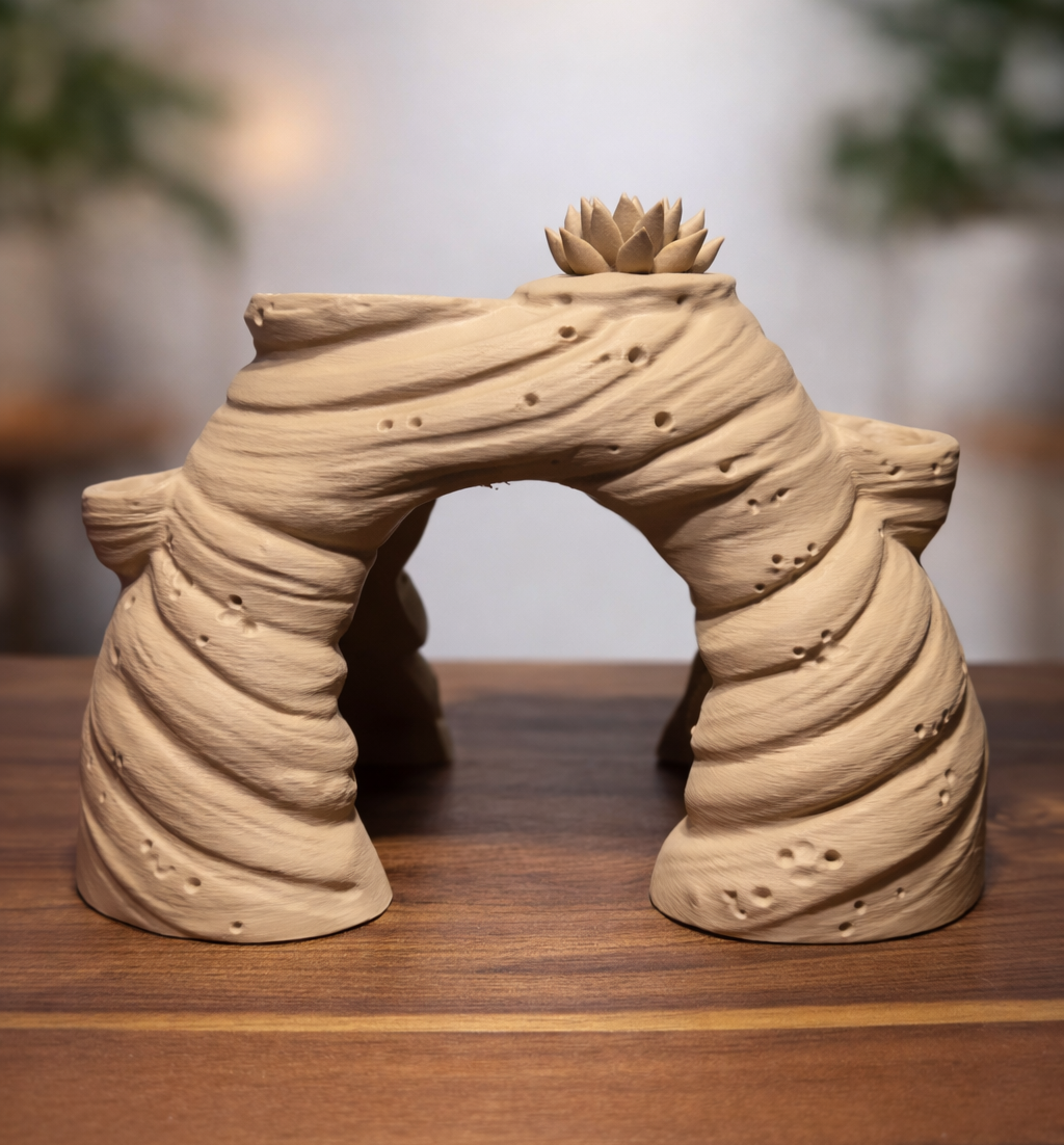Succulent Arch Hide and Feeding Station | 3-in-1 Enrichment Piece