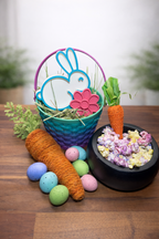 Hermit Crab Easter Basket Gift Set | Basket with Treats, Rabbit Dish and Flower Dish