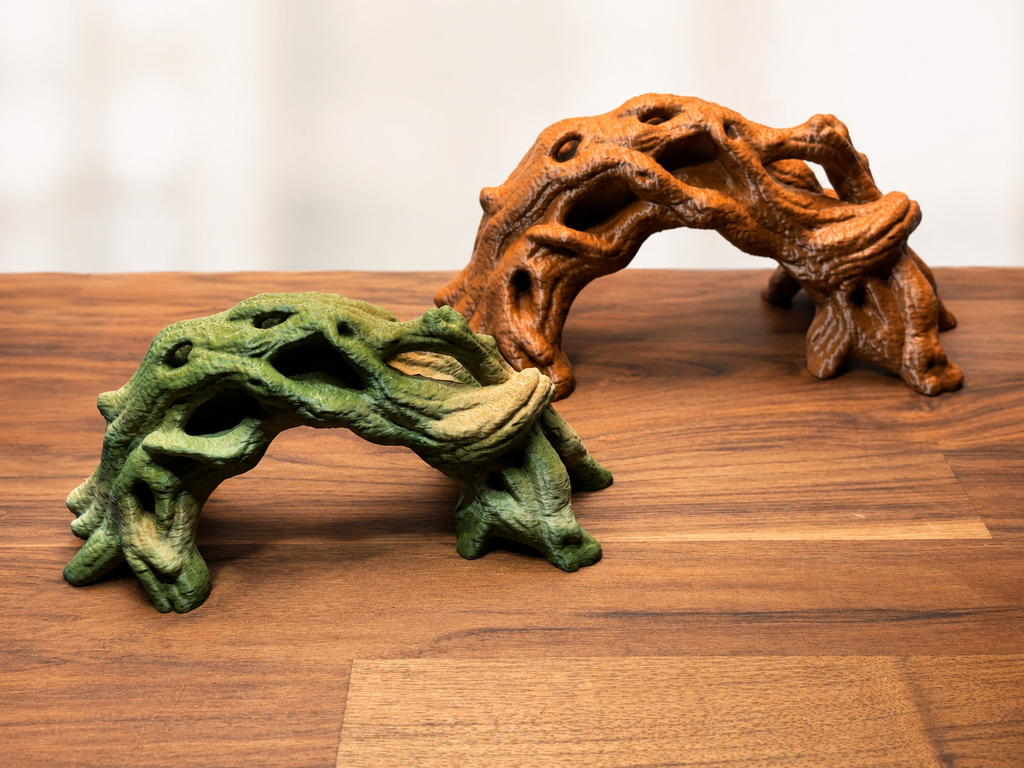 Twisted Driftwood Bridge – 3D Printed PLA Climb Hide Foraging Bridge