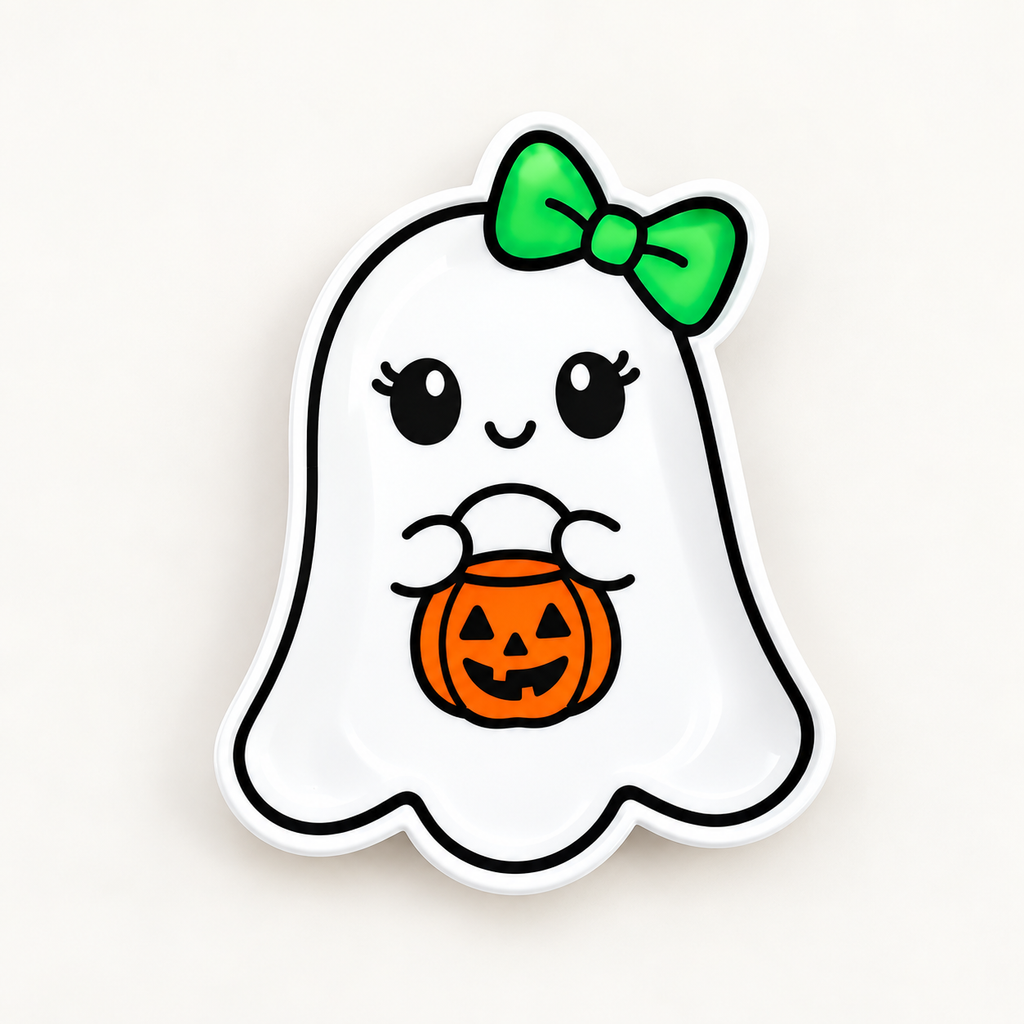 Spooky 3D Printed Feeding Dishes | Ghost, Candy Corn, Skeleton Cat, Halloween Skull & Bride
