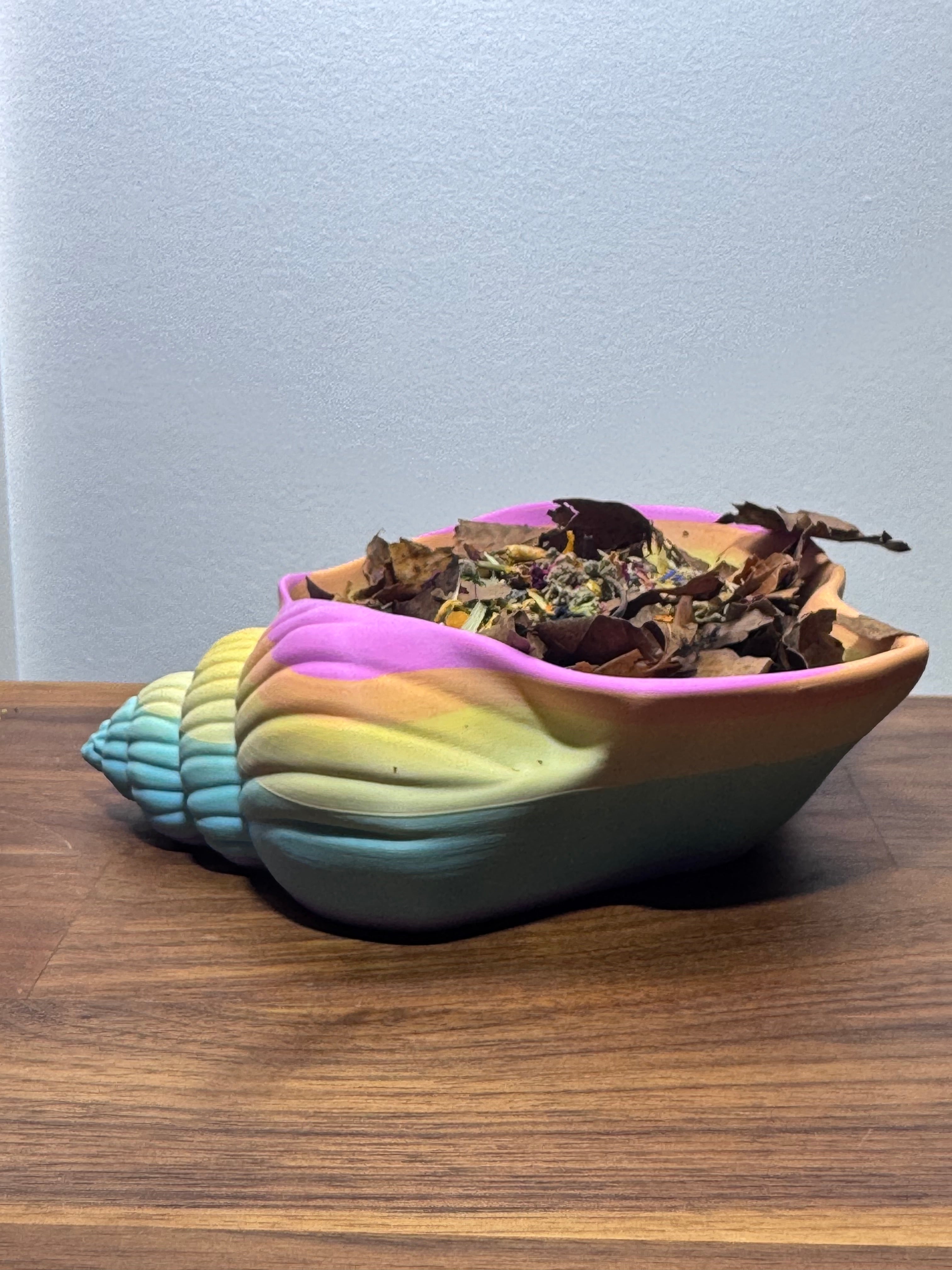 Seashell Foraging Bowl | Ocean-Inspired 3D Printed PLA Bowl for Foraging
