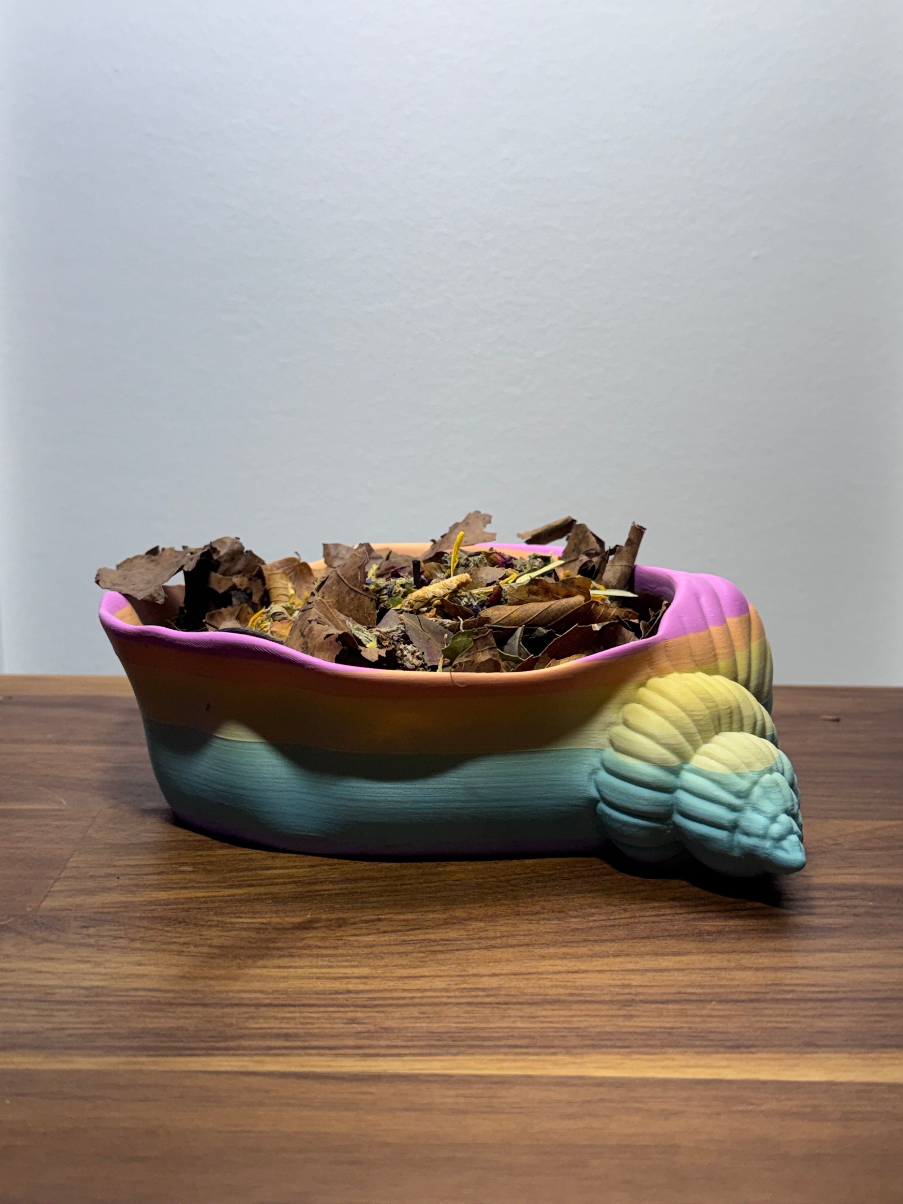 Seashell Foraging Bowl | Ocean-Inspired 3D Printed PLA Bowl for Foraging