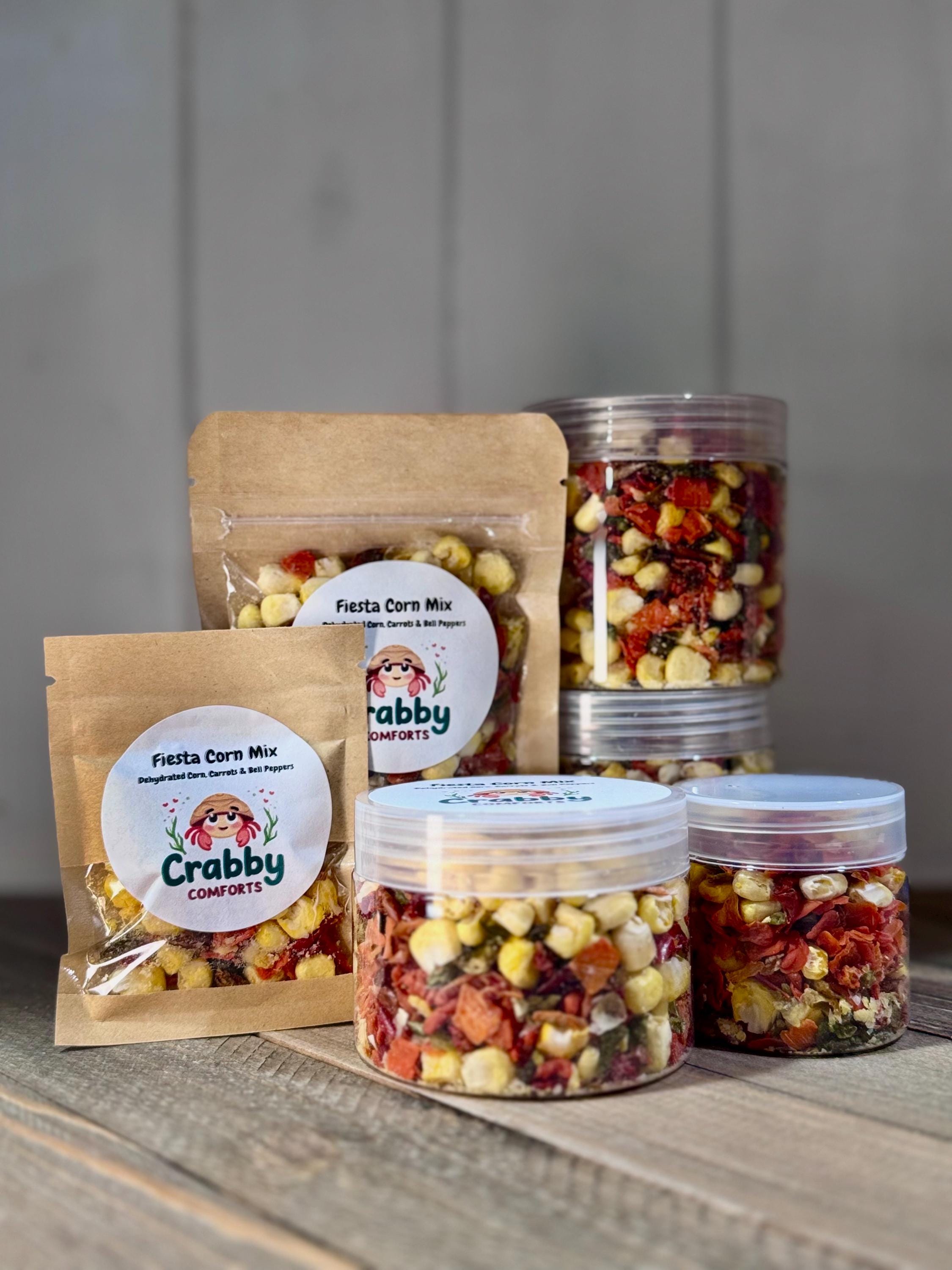 Fiesta Corn Mix - Mixture of Dehydrated corn, carrots and bell peppers for Hermit Crabs