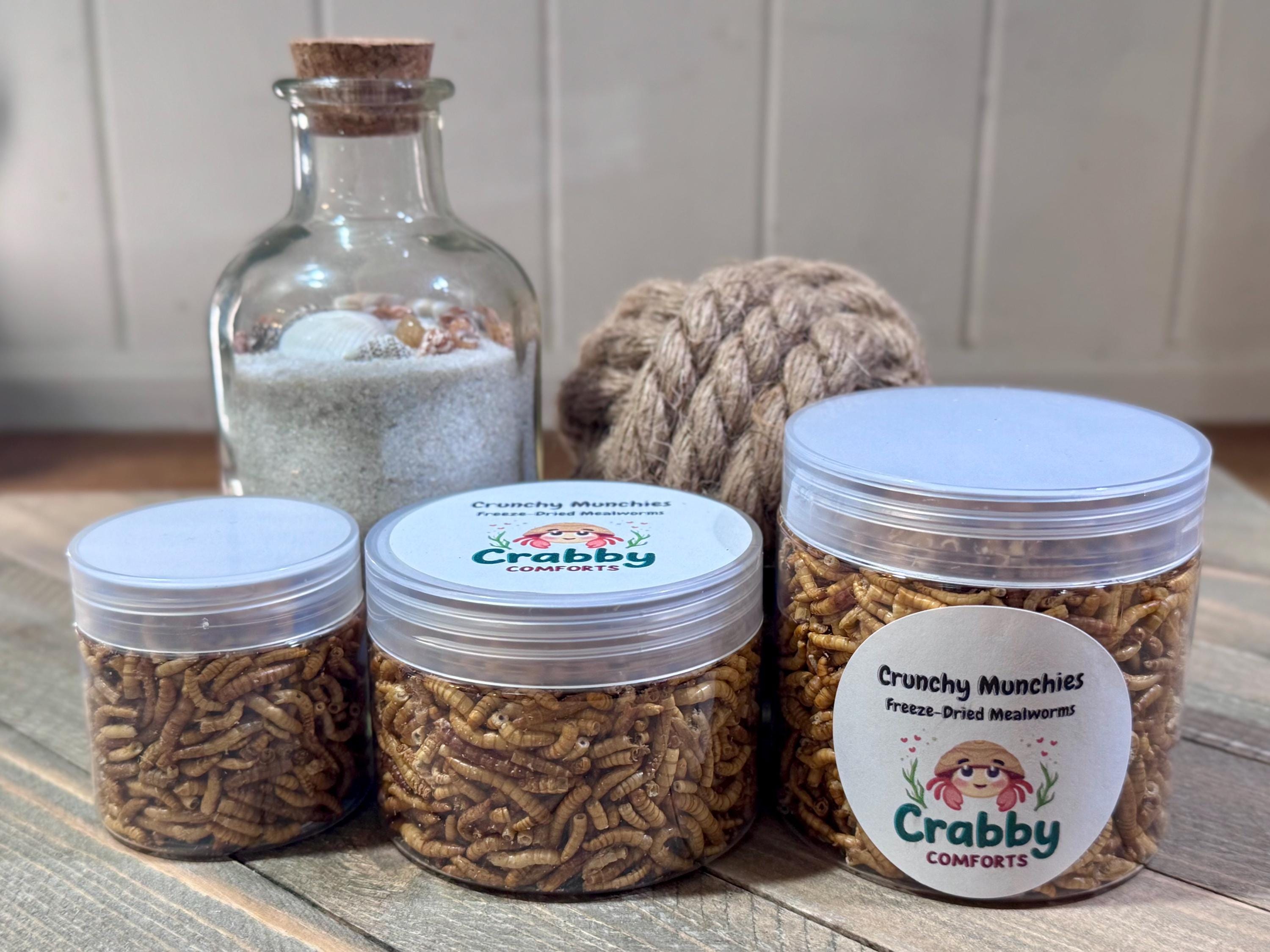 Crunchy Munchies  Freeze-Dried Mealworms for Hermit Crabs