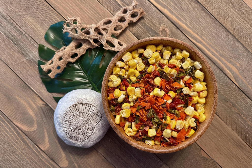 Fiesta Corn Mix - Mixture of Dehydrated corn, carrots and bell peppers for Hermit Crabs