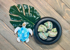 Polished Green Turbo Banded Shells (Set of 3)