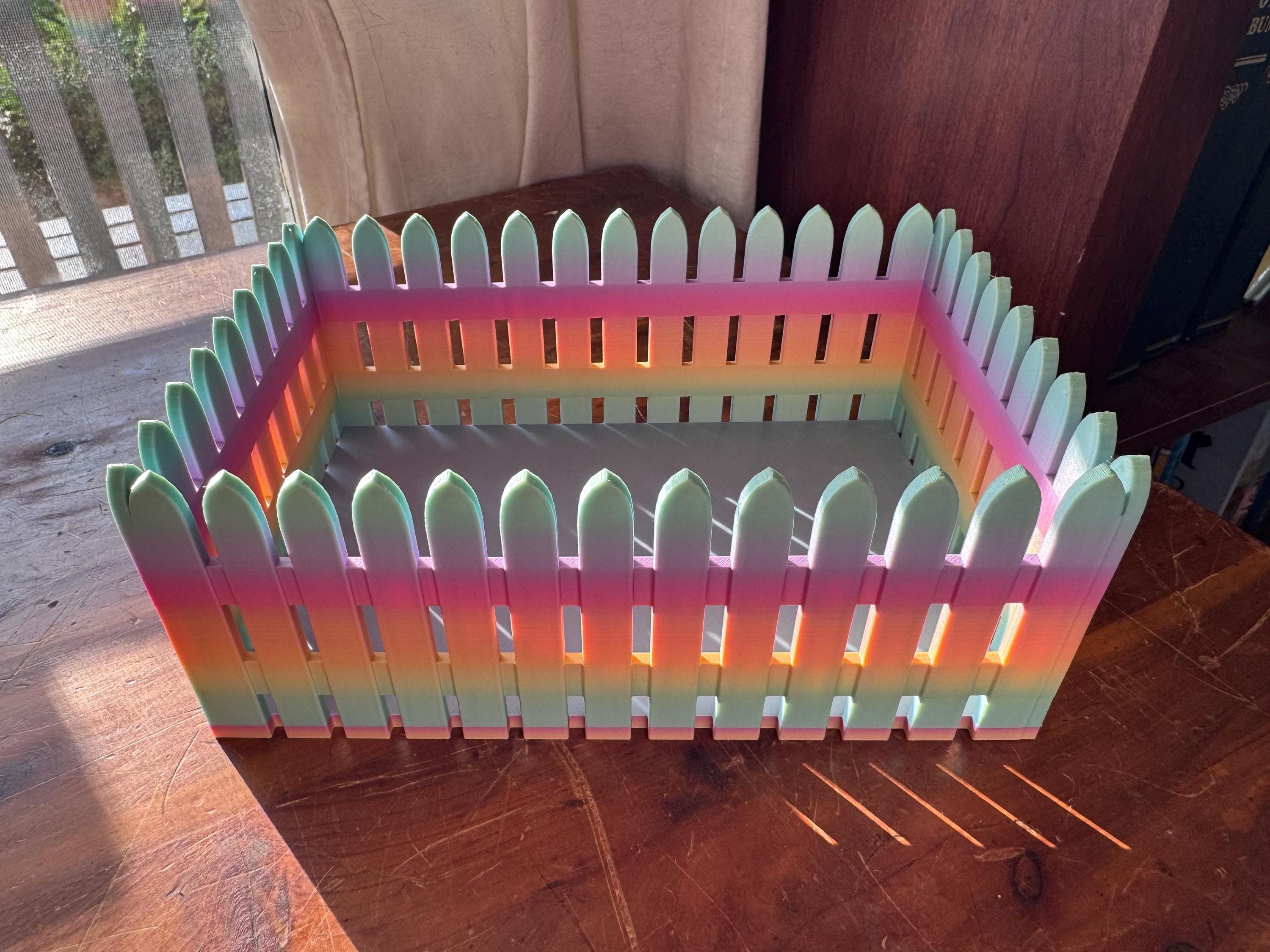 3D-Printed Picket Fence Moss Pit  Hermit Crab Shell Shop & Foraging Tray, PLA Tank Decor
