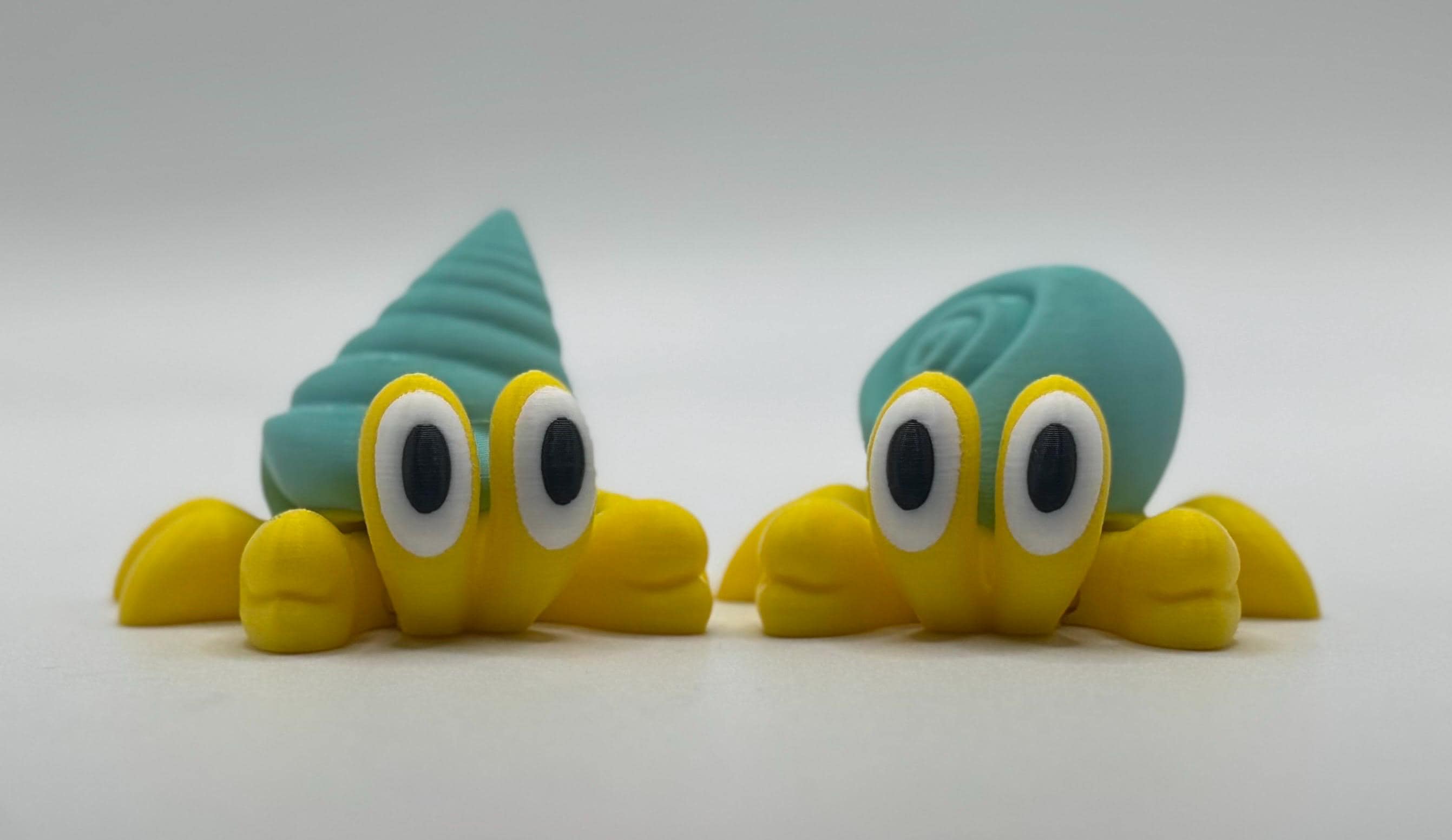3D Printed Hermit Crab Figurines  Articulated Legs  4 Color Options  Choose Shell Style & Pack