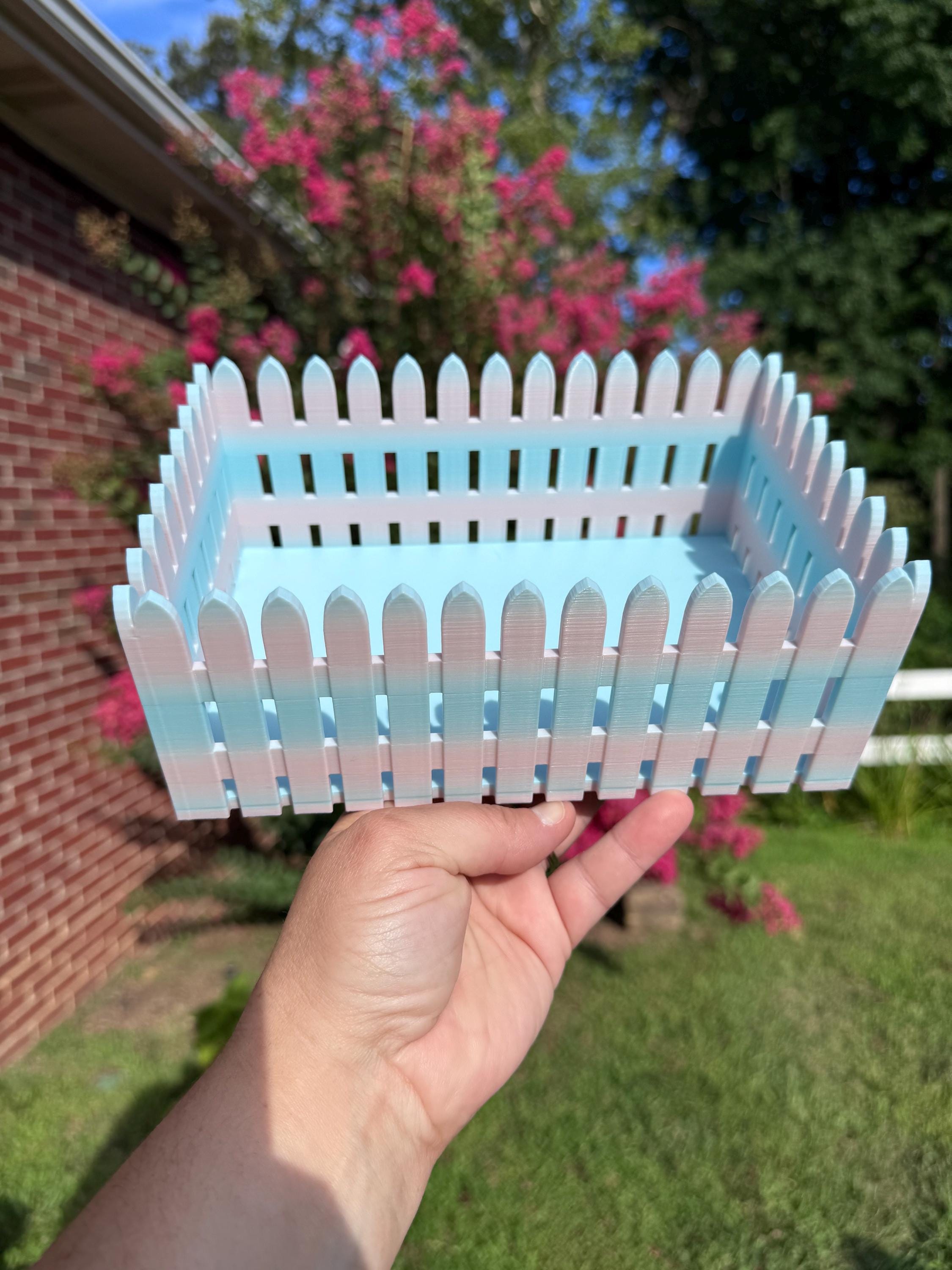 3D-Printed Picket Fence Moss Pit  Hermit Crab Shell Shop & Foraging Tray, PLA Tank Decor
