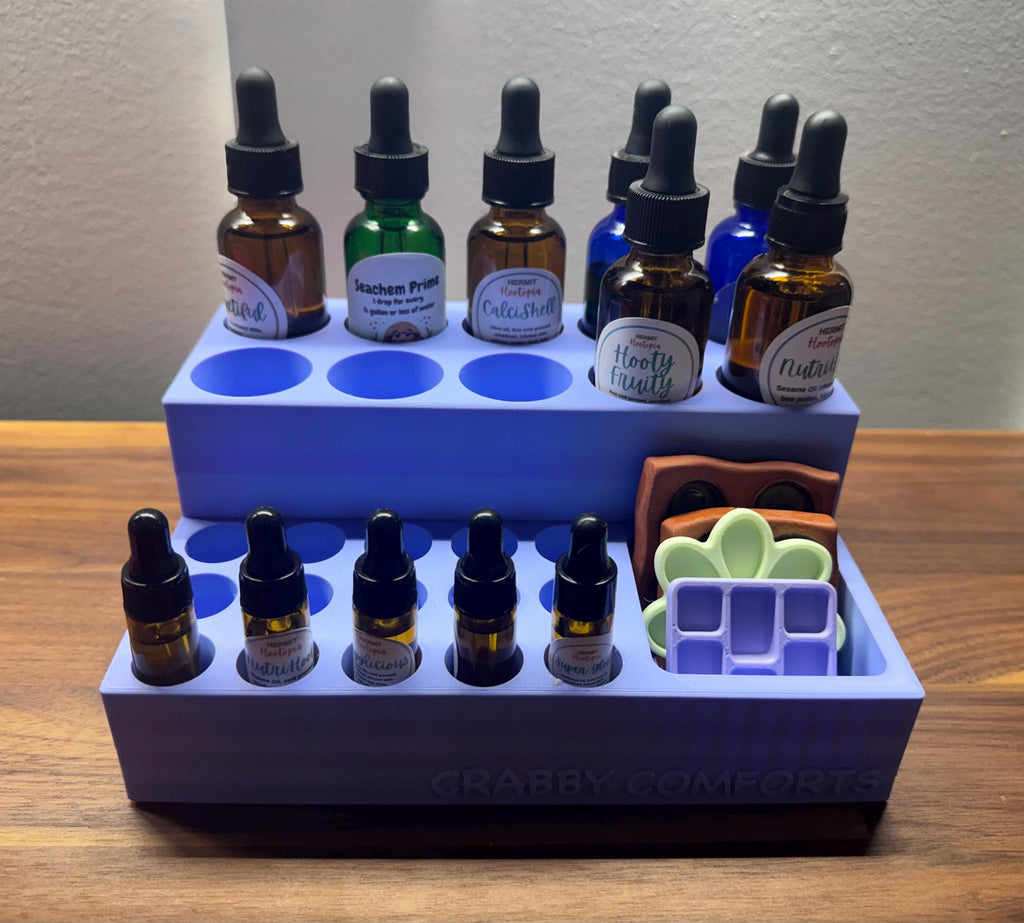 3D Printed Hermit Crab Oil Bottle Organizer | Crabby Comforts
