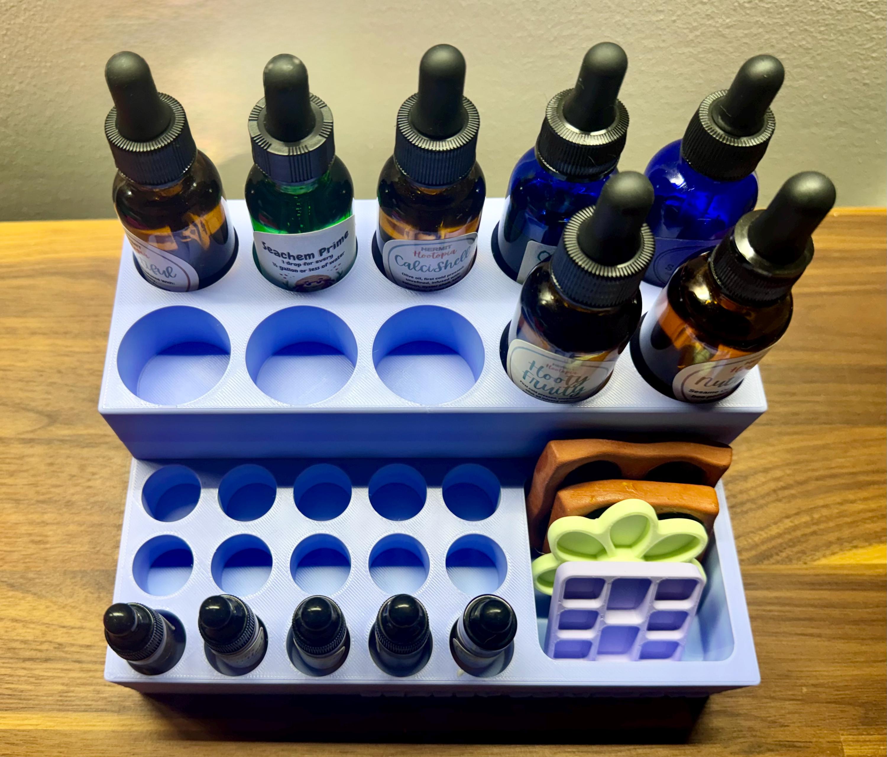 3D Printed Hermit Crab Oil Bottle Organizer | Crabby Comforts