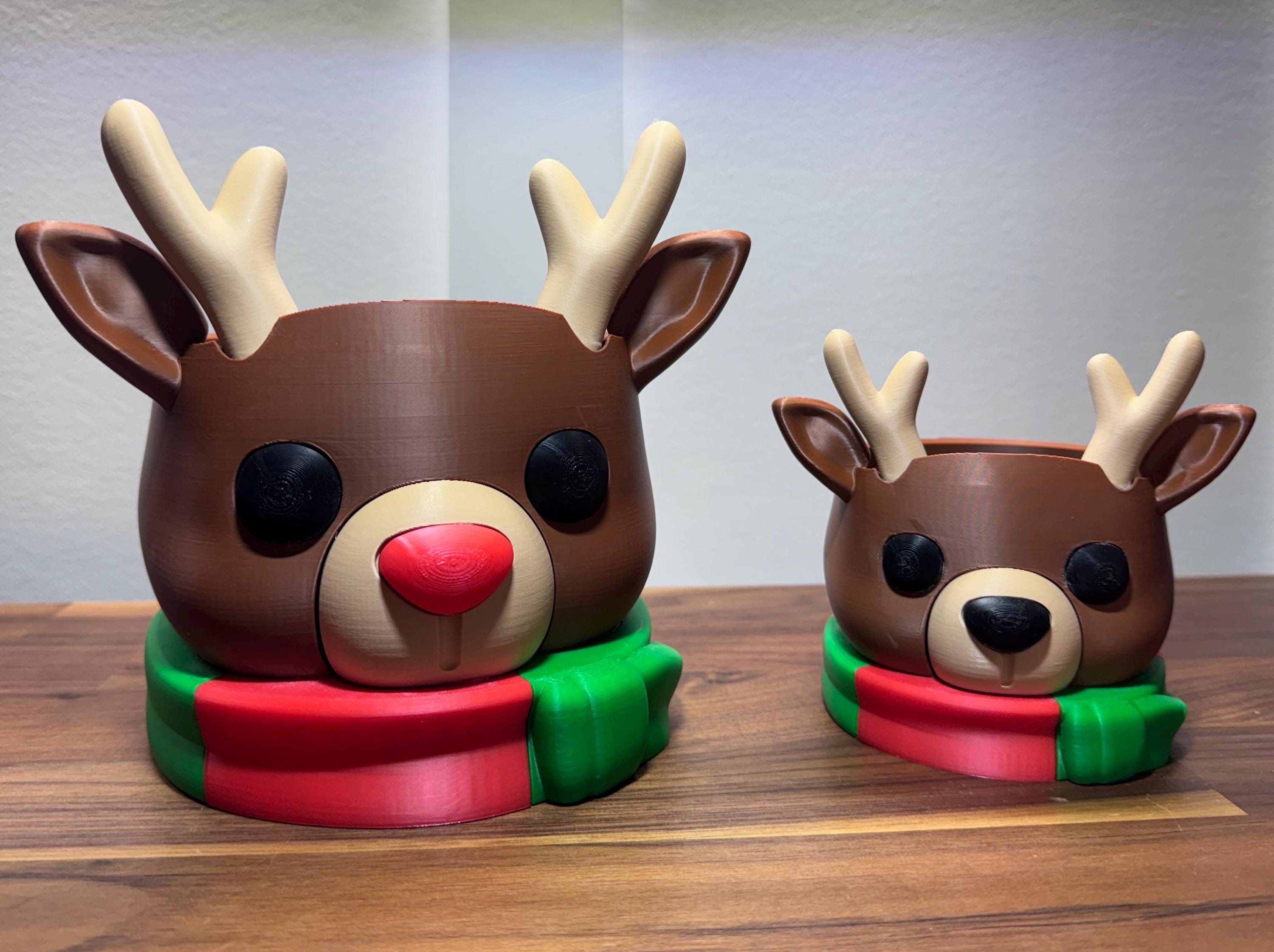 Hermit Crab Reindeer Foraging Dish | Holiday Crabitat Bowl | 3D Printed PLA Enrichment Toy