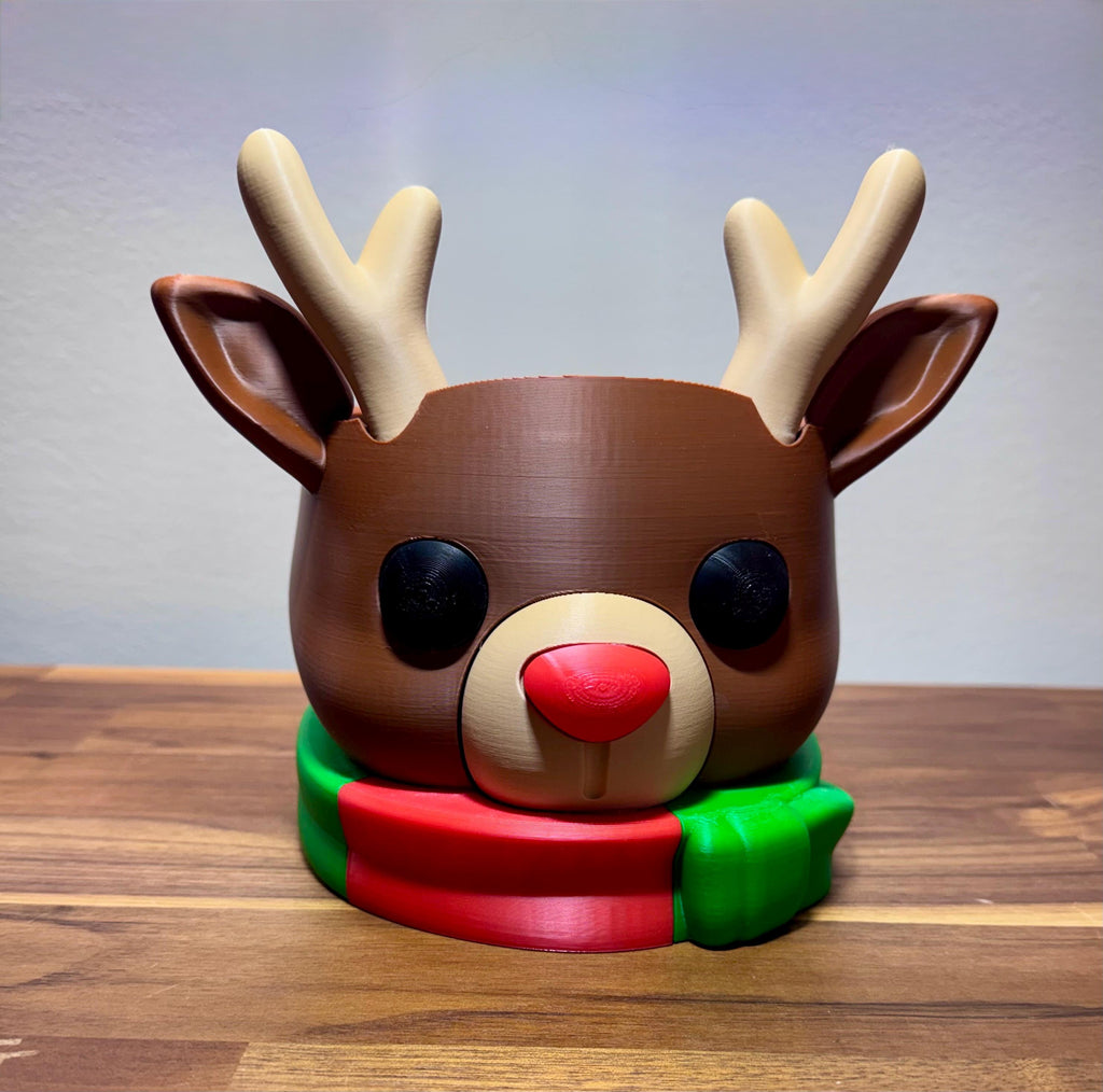 Hermit Crab Reindeer Foraging Dish | Holiday Crabitat Bowl | 3D Printed PLA Enrichment Toy