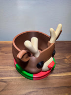Hermit Crab Reindeer Foraging Dish | Holiday Crabitat Bowl | 3D Printed PLA Enrichment Toy