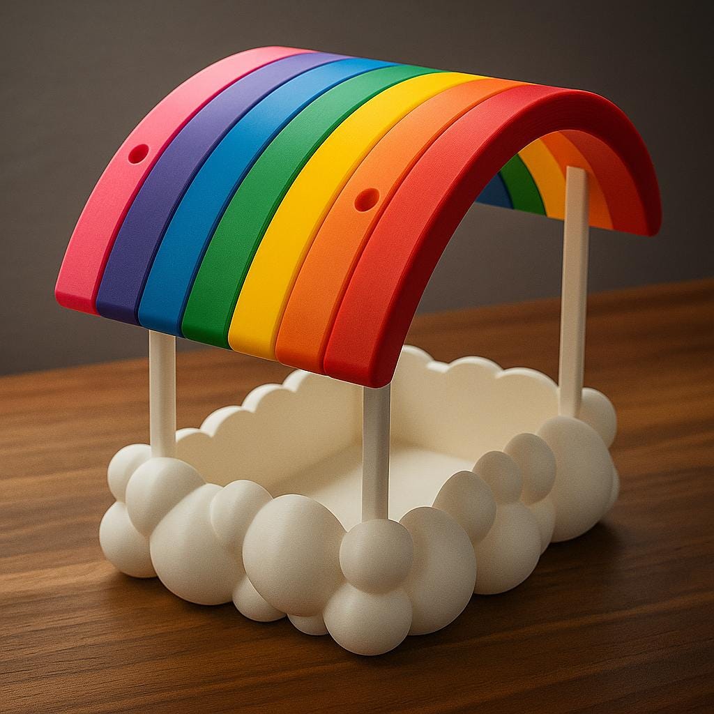 Rainbow Foraging Dish for Hermit Crabs | 3D Printed Crabitat Accessory