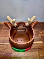 Hermit Crab Reindeer Foraging Dish | Holiday Crabitat Bowl | 3D Printed PLA Enrichment Toy