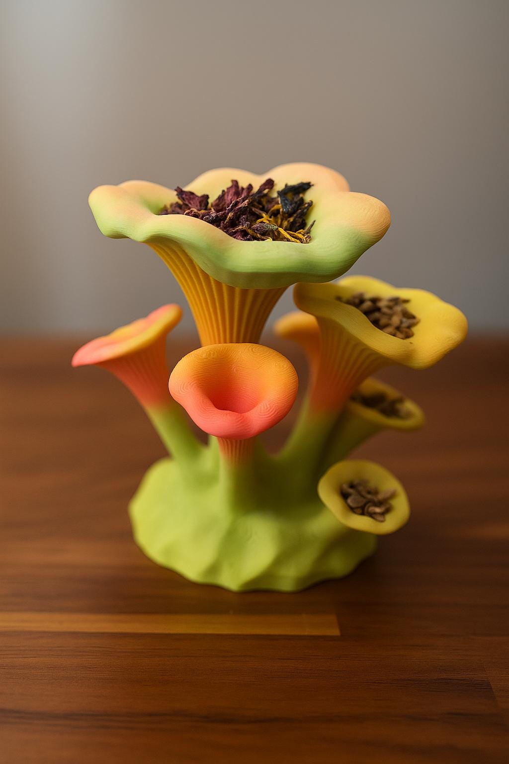 Hermit Crab Mushroom Toy & Foraging Dish | 3D Printed PLA Habitat Decor