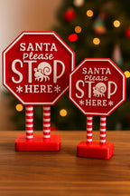 Santa Please STOP Here - Hermit Crab Holiday Sign  3D Printed PLA | 2 sizes available