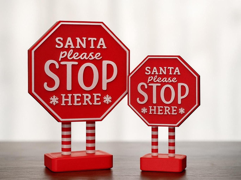 Santa Please STOP Here - Hermit Crab Holiday Sign  3D Printed PLA | 2 sizes available