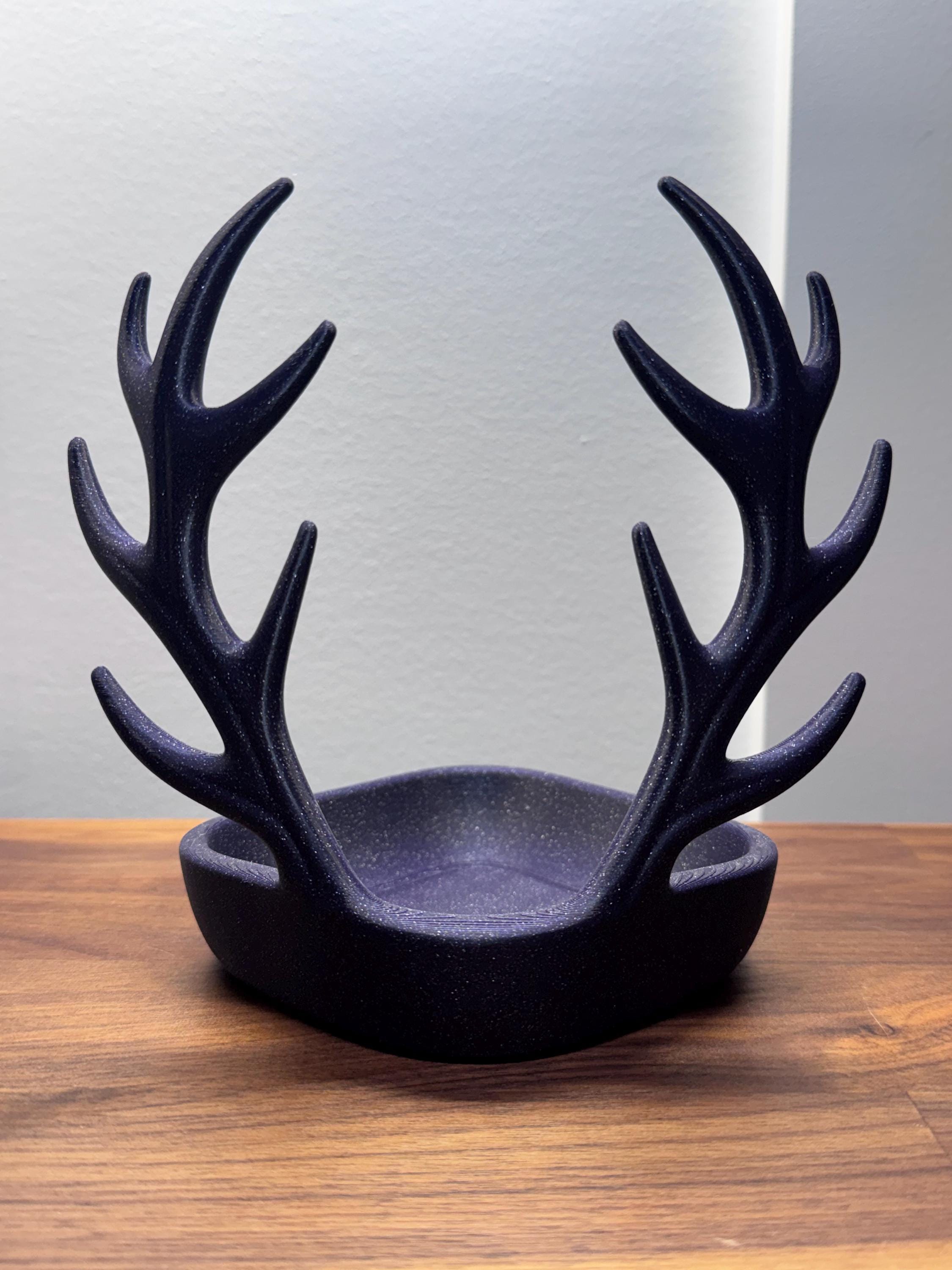 Antler Foraging Dish | Woodland Christmas Tank Decor (3D Printed PLA)