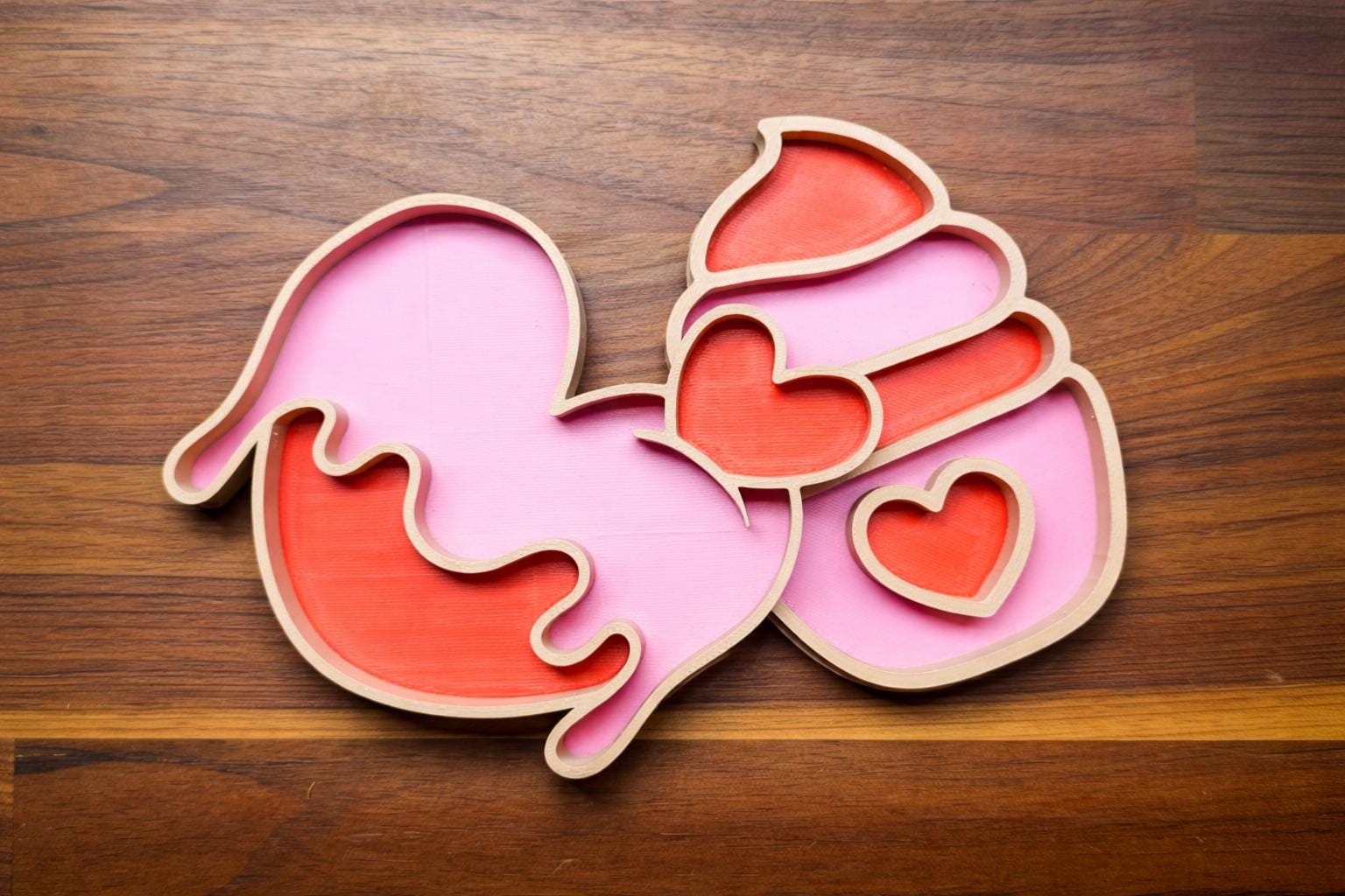 3D Printed Valentine's Food Dishes  Heart & Cupcake Designs