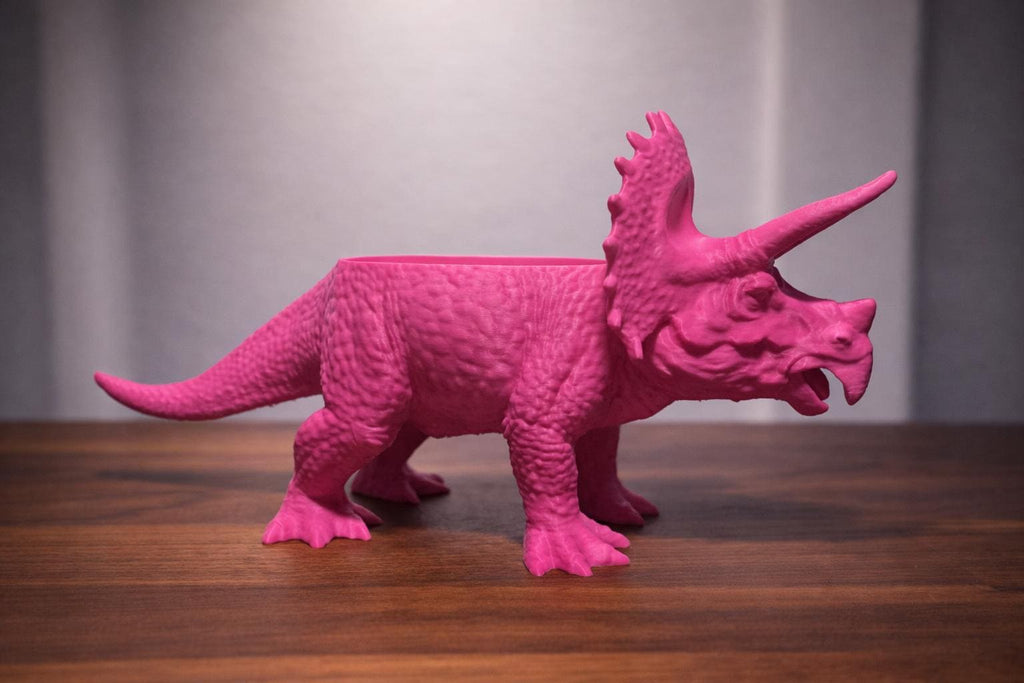 Dinosaur Foraging Dish and Chia Seed Garden | T-Rex  Stegosaurus  Triceratops | 3D Printed PLA | Worm Castings & Chia Seeds Included