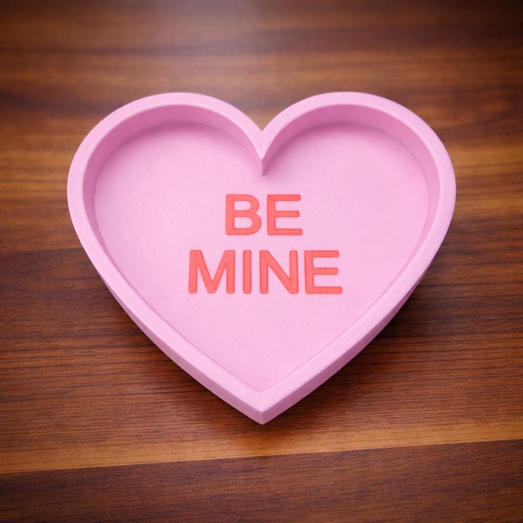 3D Convo Heart Food Dishes for Hermit Crabs | Valentines | Candy Heart