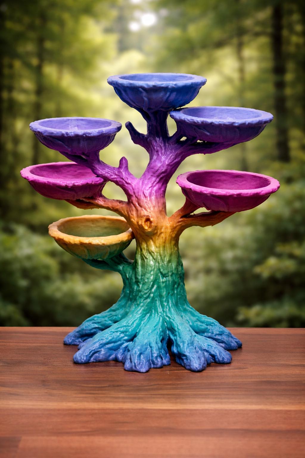 Hermit Crab Foraging Tree | Multi-Bowl Enrichment Stand | 3D Printed Crabitat Decor