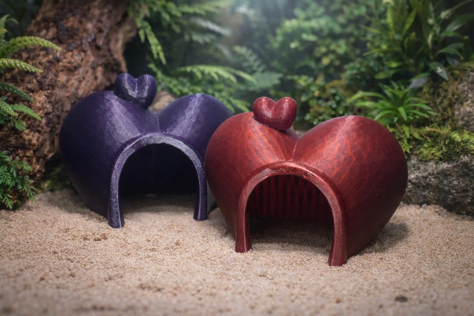 Heart Hideout Habitat | Hermit Crab & Reptile Enrichment Hide