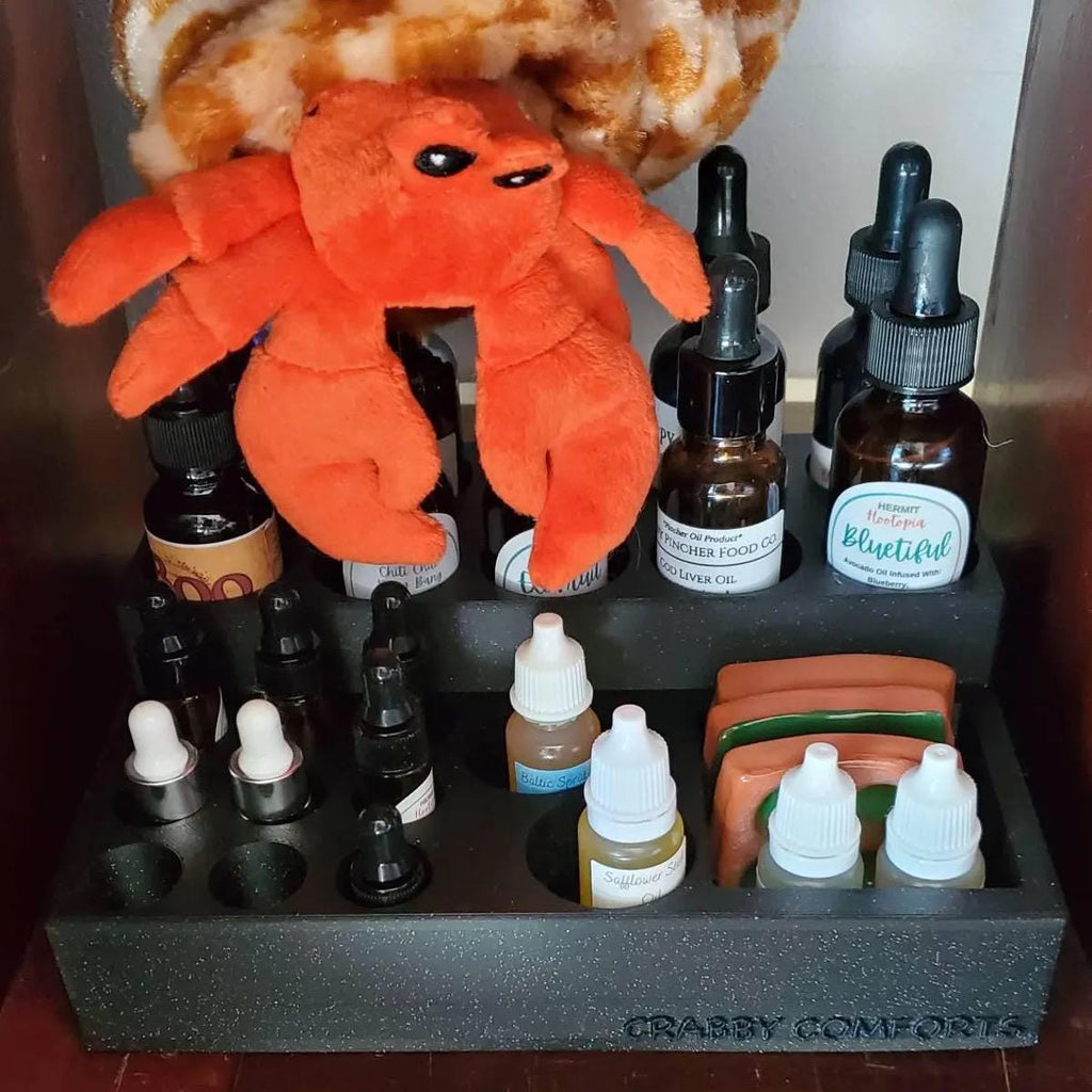 3D Printed Hermit Crab Oil Bottle Organizer | Crabby Comforts