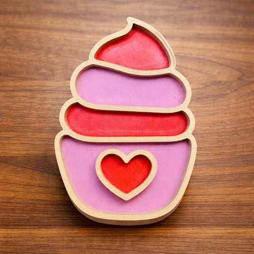 3D Printed Valentine's Food Dishes  Heart & Cupcake Designs