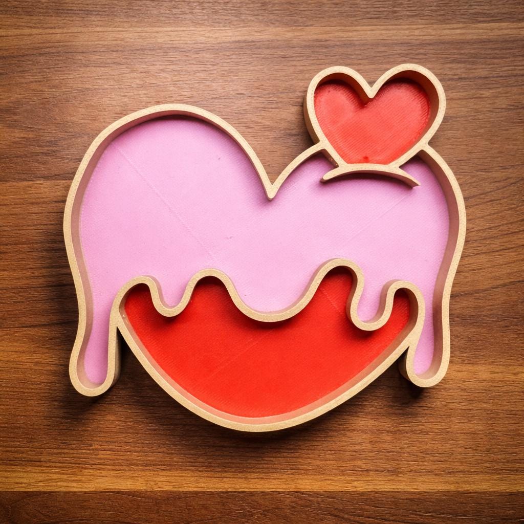 3D Printed Valentine's Food Dishes  Heart & Cupcake Designs