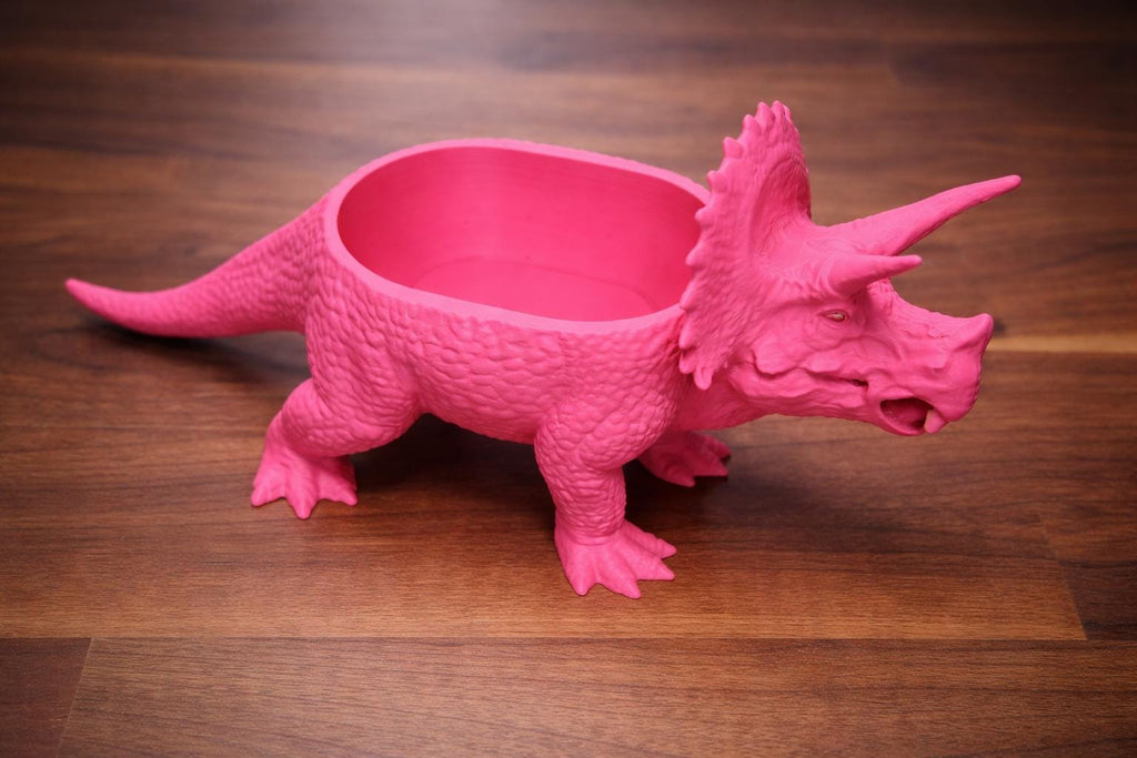 Dinosaur Foraging Dish and Chia Seed Garden | T-Rex  Stegosaurus  Triceratops | 3D Printed PLA | Worm Castings & Chia Seeds Included