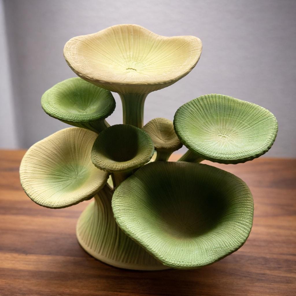 Hermit Crab Mushroom Climbing Toy & Foraging Dish - V2 | 3D Printed PLA Habitat Decor | Crabby Comforts Enrichment Accessory