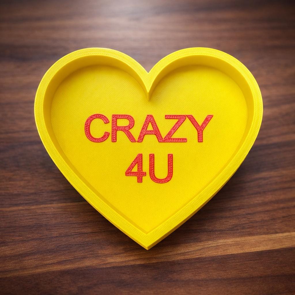 3D Convo Heart Food Dishes for Hermit Crabs | Valentines | Candy Heart