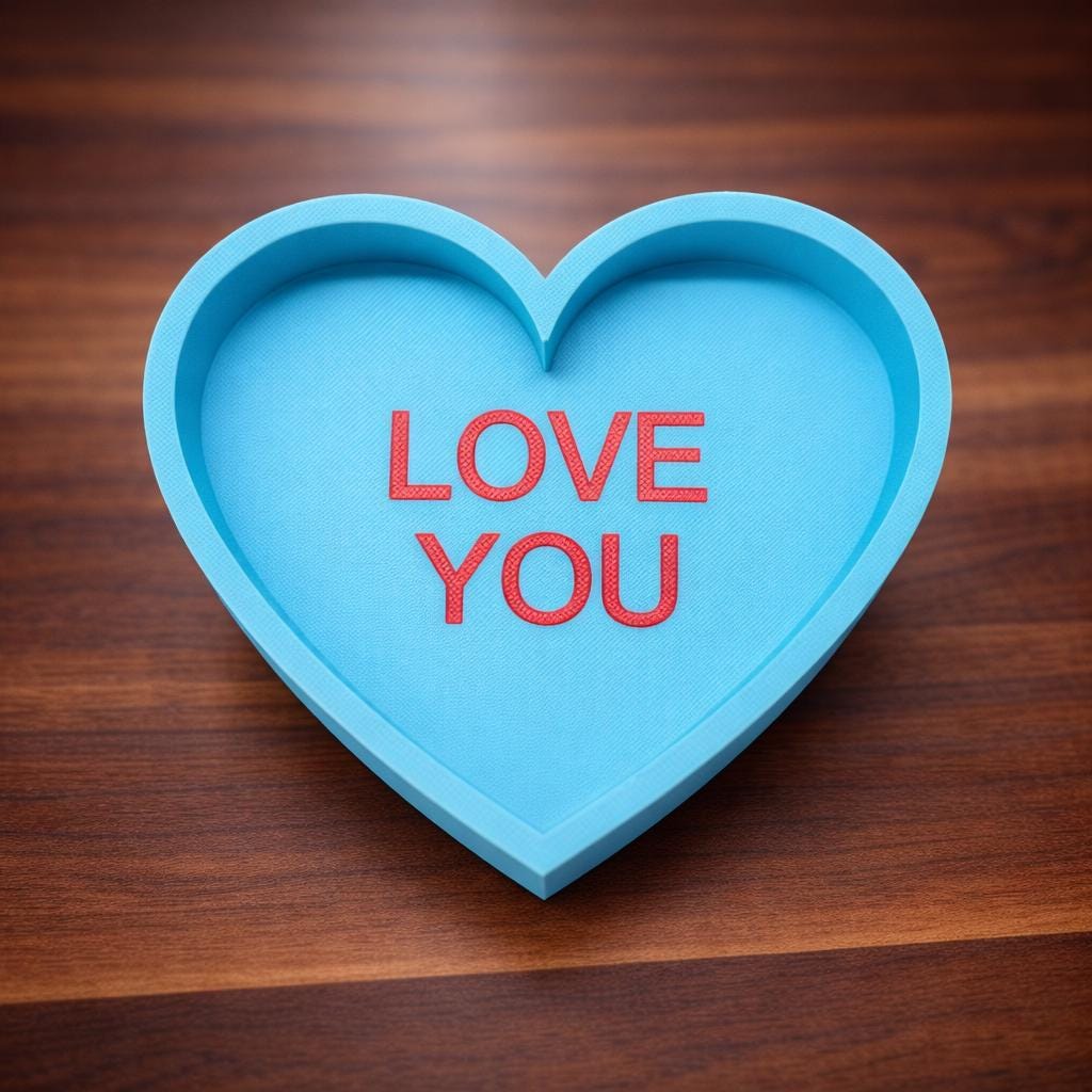 3D Convo Heart Food Dishes for Hermit Crabs | Valentines | Candy Heart