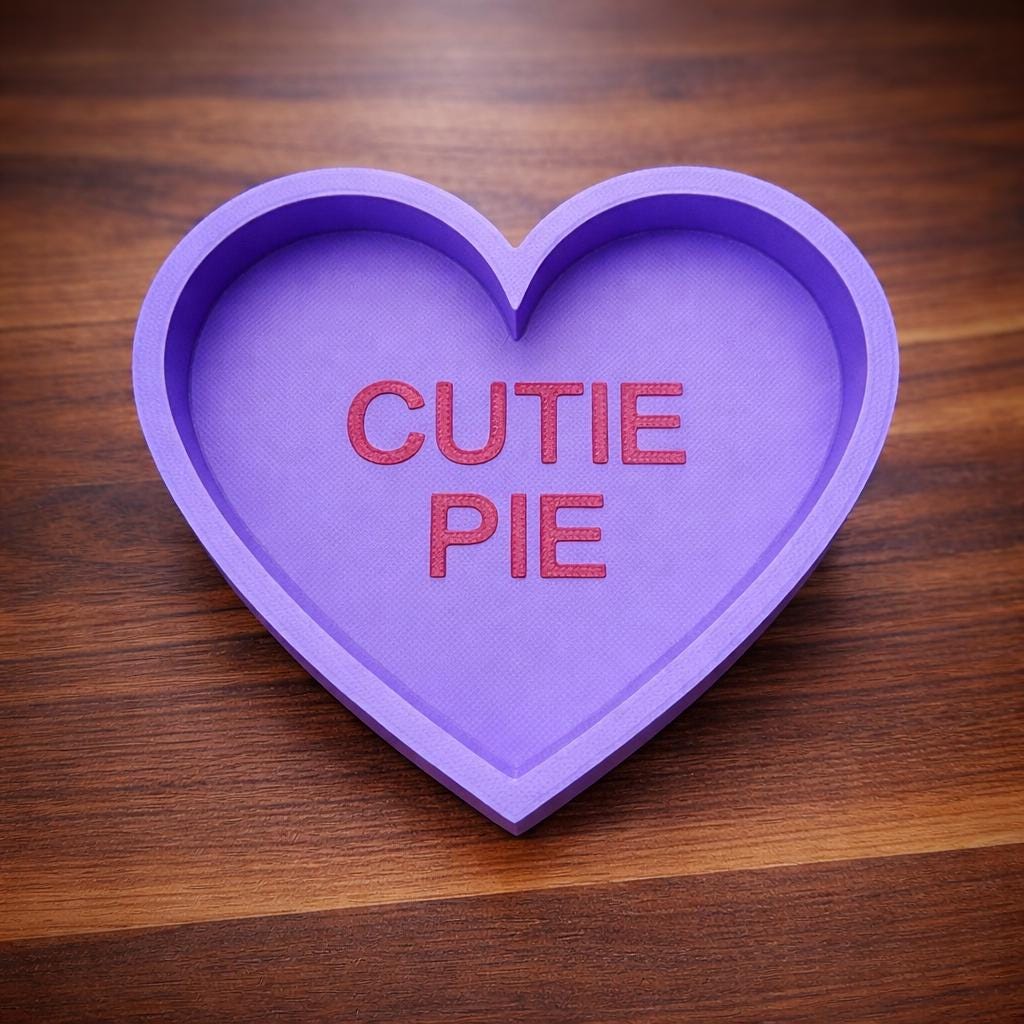 3D Convo Heart Food Dishes for Hermit Crabs | Valentines | Candy Heart