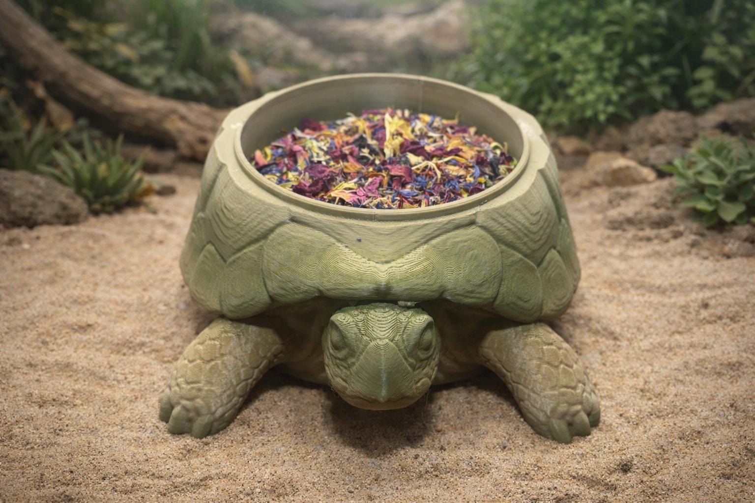 Turtle Foraging Food Dish | Hermit Crab, Reptile & Invertebrate Enrichment Bowl