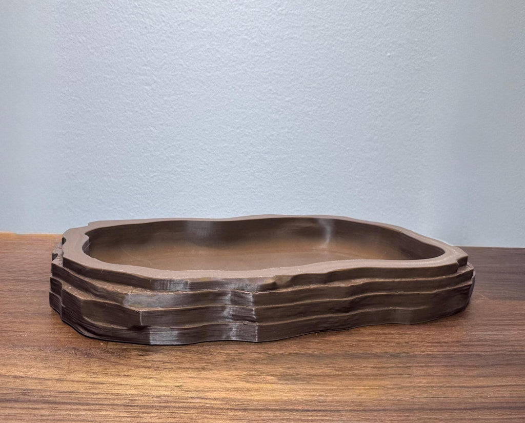 Natural Stone-Style Food Dish | Hermit Crab & Terrarium Feeding Bowl | 3D Printed PLA