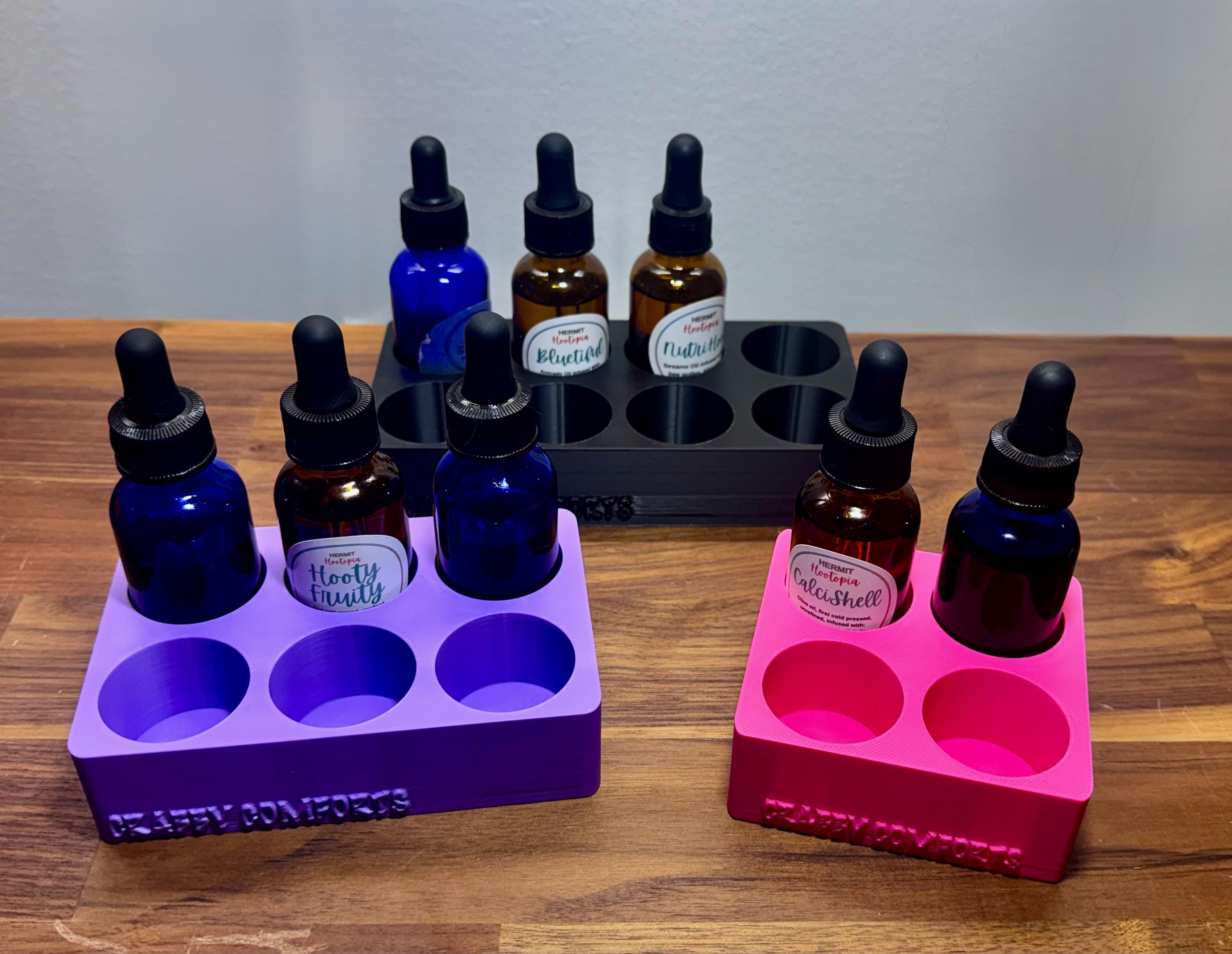 Hermit Crab Oil Bottle Holder Organizer - Compact Storage Insert | 5mL, 10mL and 30mL