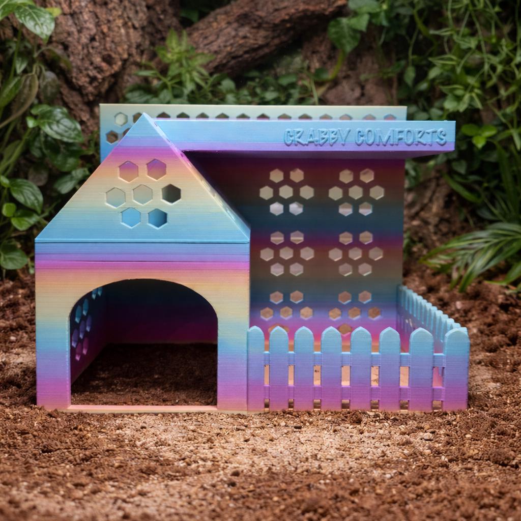 Hermit Hideout and Foraging Yard | 3D Printed Crab Shelter, Enrichment Hide, Climbing & Feeding Platform