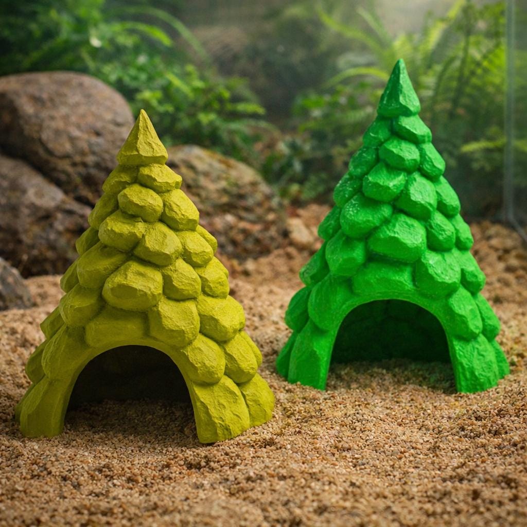 Hermit Crab Tree Hide | 3D Printed PLA Hideaway | Cozy Crabitat Decoration | Small & Large Sizes