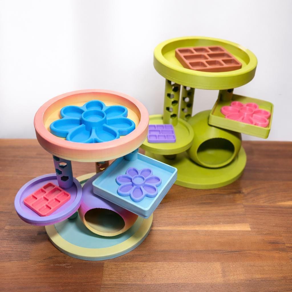 Playground Tower + Hide + Feeding Tray | 3D Printed Terrarium Climber | Reptile Enrichment Stand | 2 Sizes